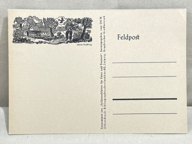 Original WWII German FELDPOST Art Postcard