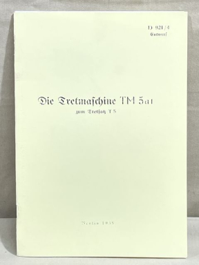 REPRINT, Original WWII German Signals Manual for the Generator Tretsmachine