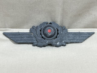 Original WWII German Luftwaffe Visor Hat Crest Cockade, ZINC
