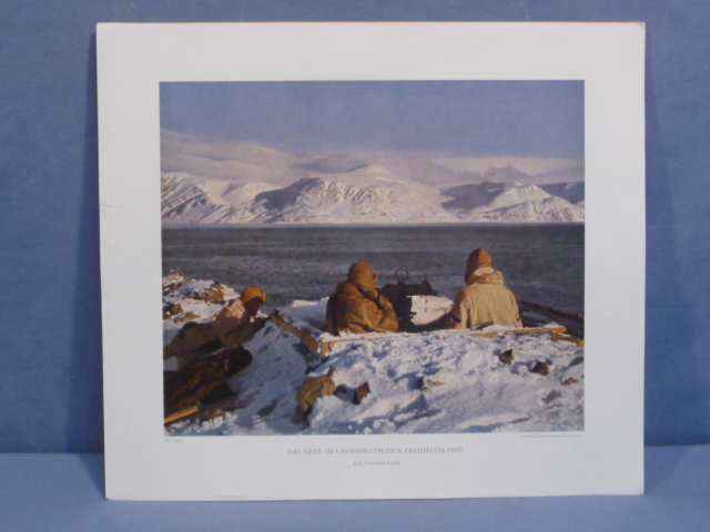 Original WWII German Military Themed Color Print, ON THE POLAR CIRCLE