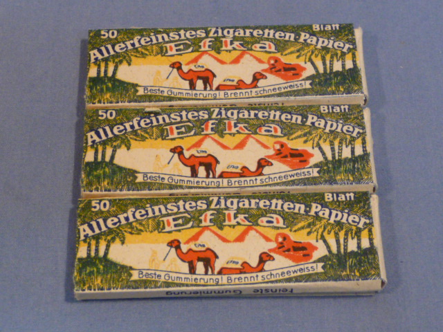 Original WWII German Set of 3 Packs of Efka Cigarette Papers