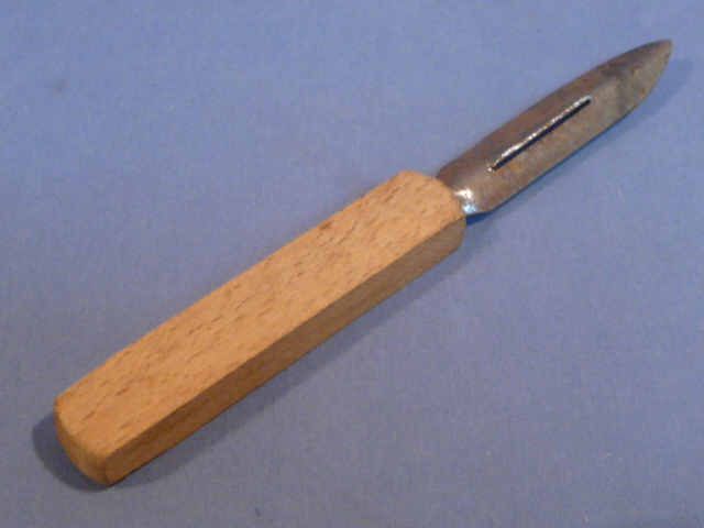 Original WWII German Army Potato Peeler, Squared Off Handle Type