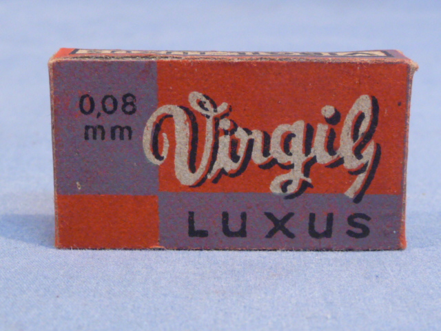 Original WWII German Box of 10 Razor Blades, VIRGIL-LUXUS