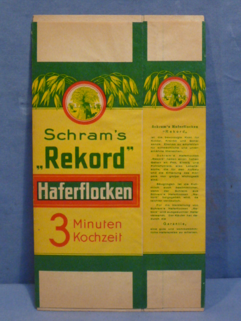Original WWII Era German Ration Item, Oatmeal Box
