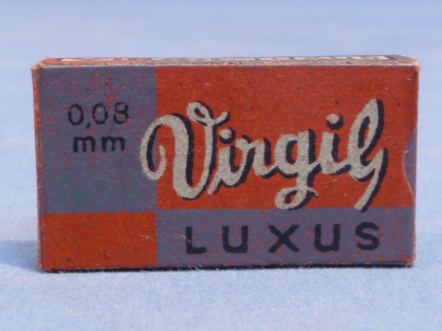 Original WWII German Box of 10 Razor Blades, VIRGIL-LUXUS