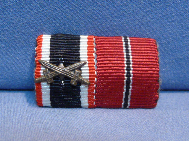 Original WWII German Two-Position Ribbon Bar, War Merit Cross
