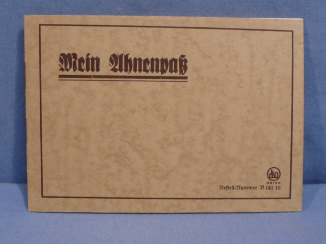 Original Nazi Era German Mein Ahnenpa (Family Tree) Pocket Book