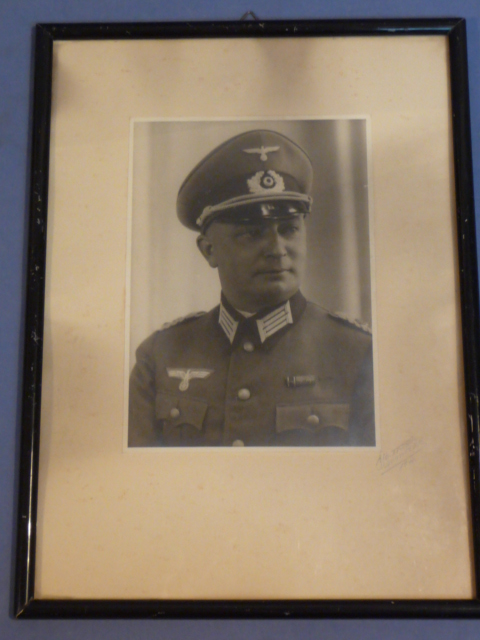 Original WWII German Framed Photograph, HEER (Army) Officer