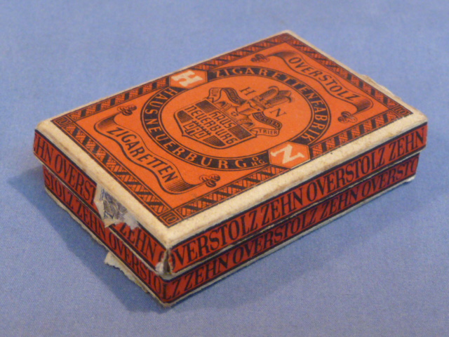 Original Nazi Era German Box for 10 OVERSTOLZ Cigarettes, EMPTY