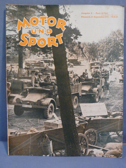 Original WWII German Motor and Sport (Motor und Sport) Magazine, September 1939