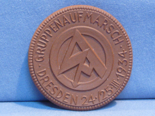 Original Nazi Era SA Groups on the March Commemorative Coin, GRUPPEN AUF MARSCH 1934