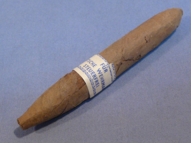 Original WWII German Soldier's Issued Cigar w/Wehrmacht (Armed Forces) Tax Free Label