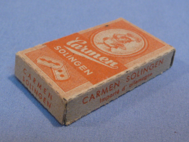 Original WWII German Box of 4 Razor Blades, Carmen SOLINGEN