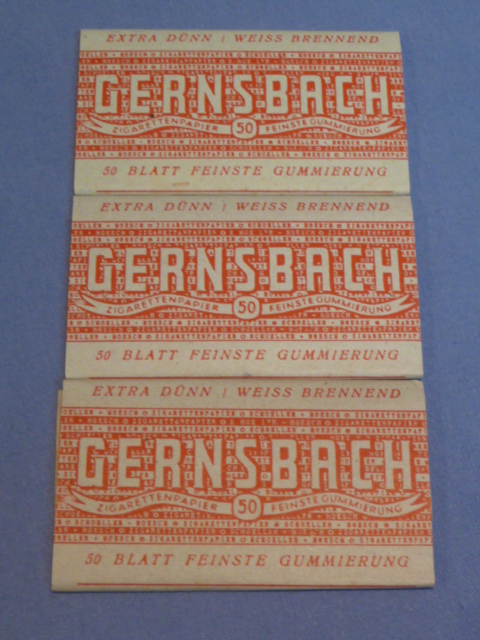 Original WWII German Set of 3 Packs of GERNSBACH Cigarette Papers