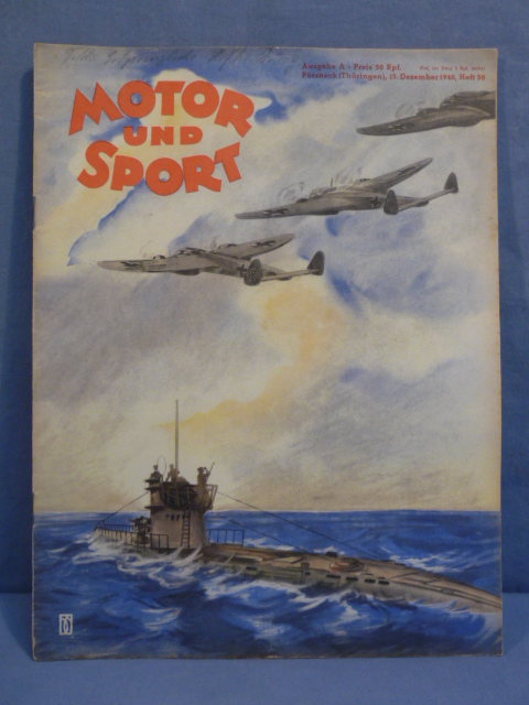 Original WWII German Motor and Sport (Motor und Sport) Magazine, December 1940