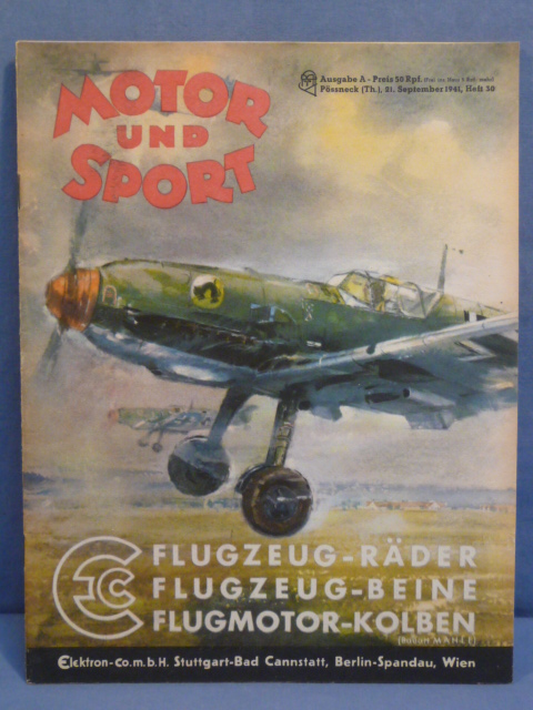 Original WWII German Motor and Sport (Motor und Sport) Magazine, September 1941