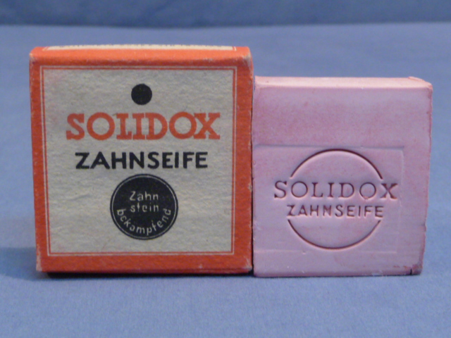 Original WWII Era German RM Priced SOLIDOX Tooth Powder, Zahnseife