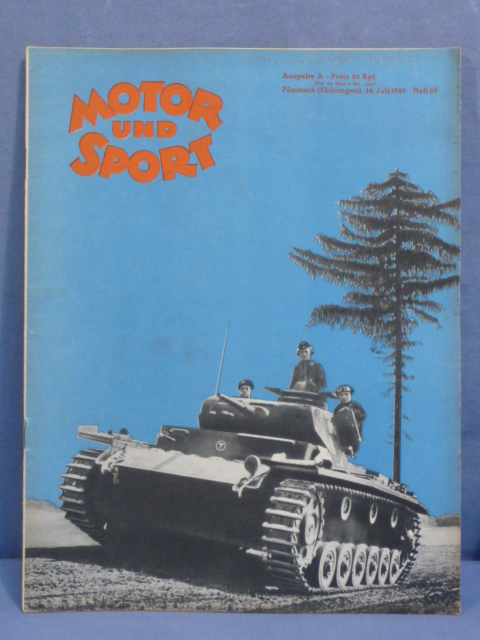 Original WWII German Motor and Sport (Motor und Sport) Magazine, July 1940