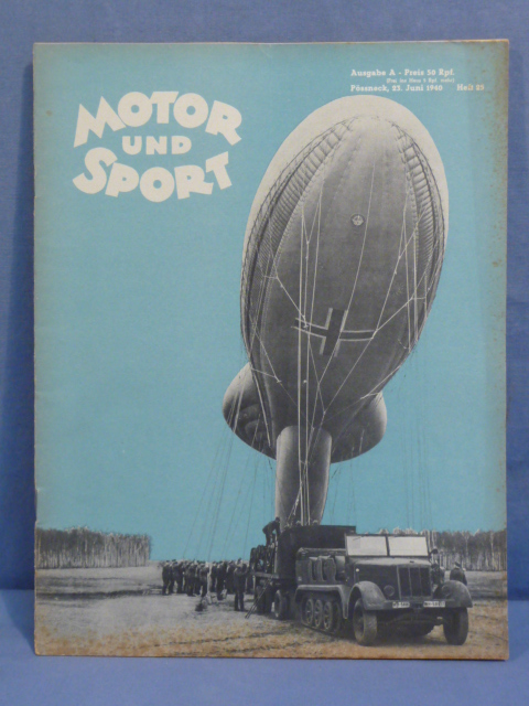 Original WWII German Motor and Sport (Motor und Sport) Magazine, June 1940