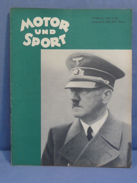 Original WWII German Motor and Sport (Motor und Sport) Magazine, April 1940