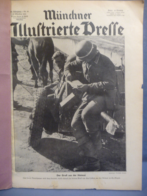 Original WWII German Bound M�nchner Illustrierte Presse Magazine Book, 1941/42