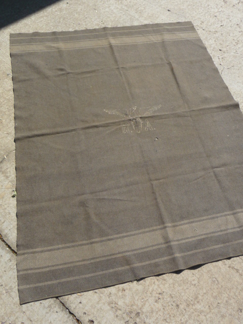 Original WWII Era Italian Soldier's Gray Thick Wool Blanket