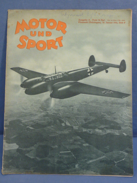 Original WWII German Motor and Sport (Motor und Sport) Magazine, January 1941