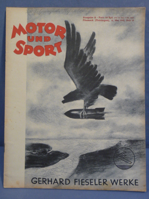 Original WWII German Motor and Sport (Motor und Sport) Magazine, May 1941