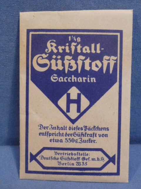Original WWII Era German Blue Packet of Saccharin
