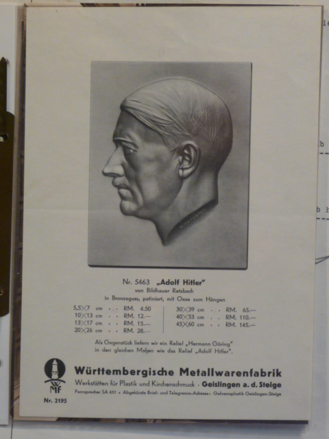 Original 1939 German Artist's Bill to Nazi Government for Fhrer Sculptures SUPER!!!!