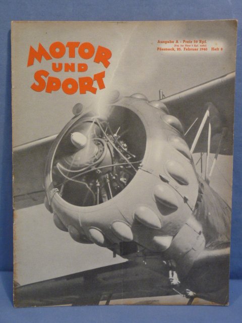 Original WWII German Motor and Sport (Motor und Sport) Magazine, February 1940