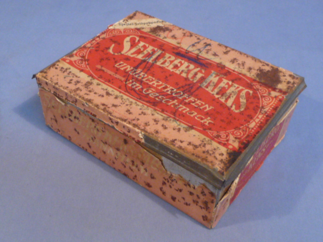 Original WWII German Large Tin for SEELBERG KEKS Spezial-Feldpostpachung