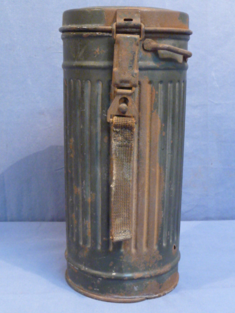 Original WWII German Soldier's Gas Mask Can M1938, Damaged