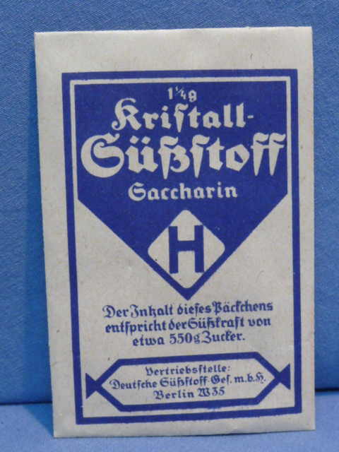 Original WWII Era German Blue Packet of Saccharin