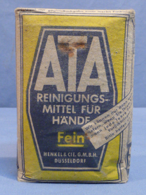 Original WWII German ATA Brand Washing Soap, R.Pfg. Priced!