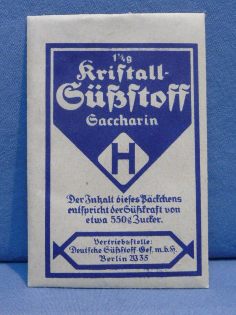 Original WWII Era German Blue Packet of Saccharin