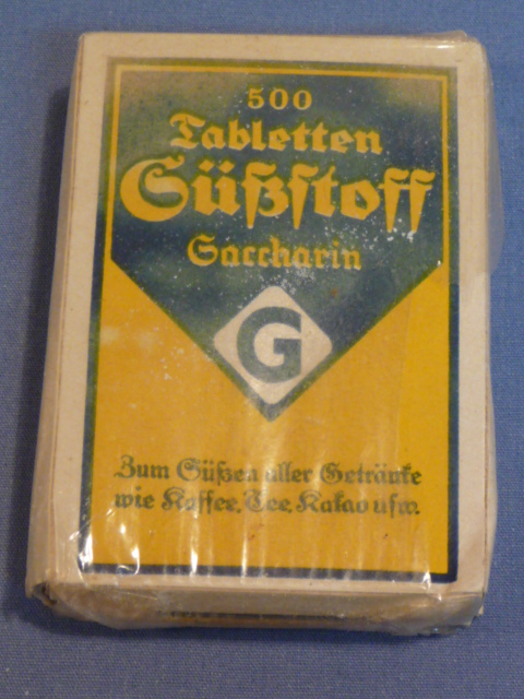 Original WWII German Small Box of Saccharine, S��stoff Saccharin