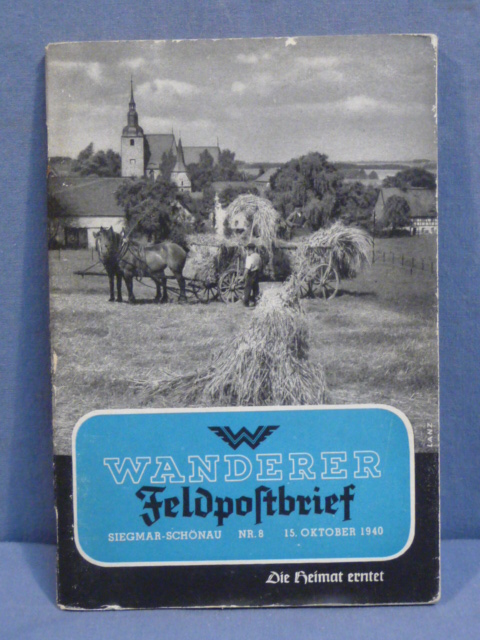 Original WWII German Vehicle Manufacturer's Employee Pocket Book, WANDERER Feldpostbrief