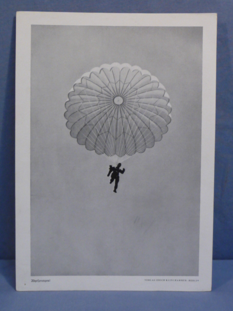 Original WWII German Fallschirmjger Print, Abgesprungen! (Jumped Off!)