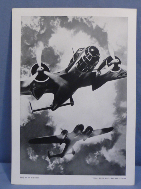 Original WWII German Military Themed Print, Hrst du die Motoren? (Can You Hear the Engines?)