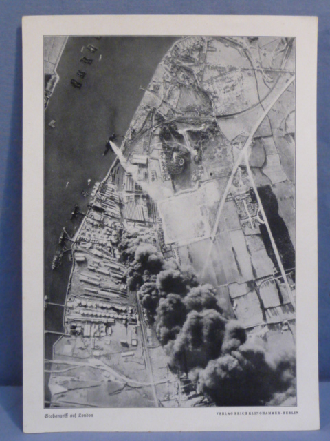 Original WWII German Military Themed Print, Gro�angriff auf London (Major Attack on London)
