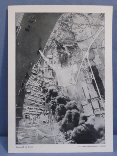 Original WWII German Military Themed Print, Groangriff auf London (Major Attack on London)