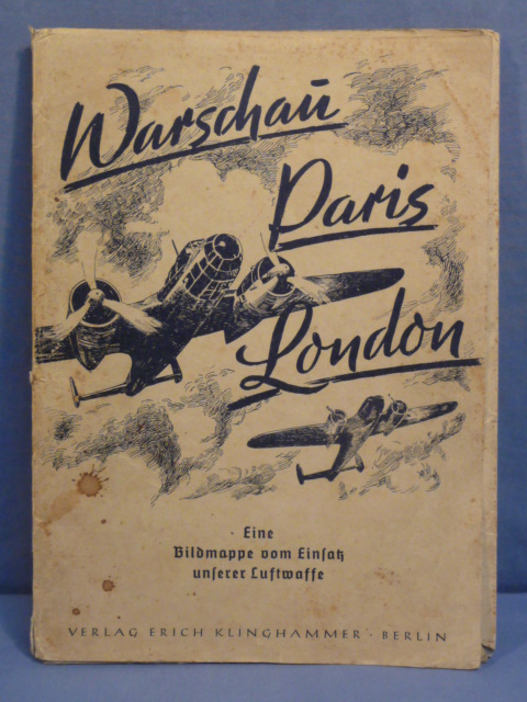 Original WWII German Air War Print Set Folder and Single Print
