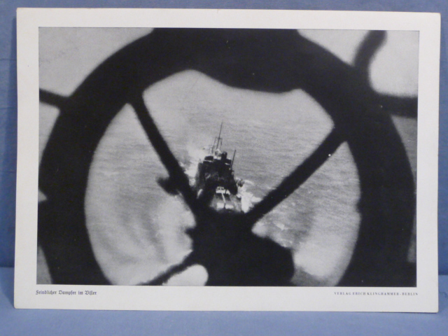 Original WWII German Military Themed Print, Targeting an Enemy Steamer