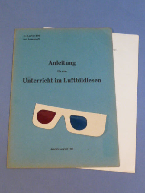 Original WWII German Luftwaffe 3-D Aerial Map Reading Manual