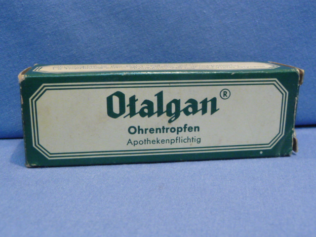 Original WWII Era German Otalgan Ear Drops Box, Otalgan Ohrentropfen Apothekenpflichtig