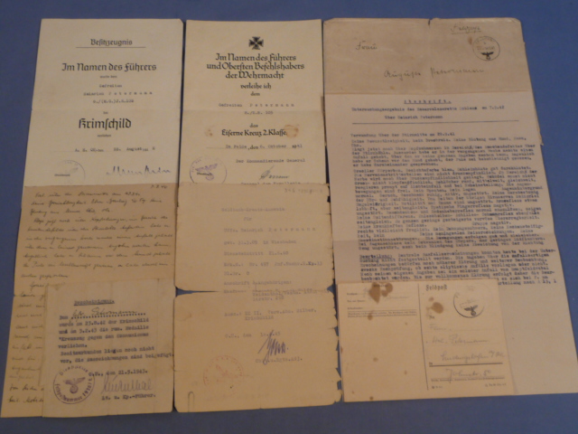 Original WWII German Documents Grouping to Heinrich Petermann