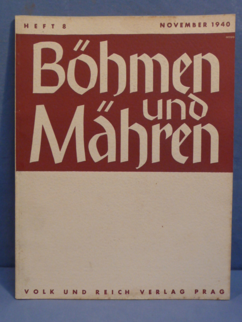 Original WWII German B�hmen und M�hren Magazine, November 1940