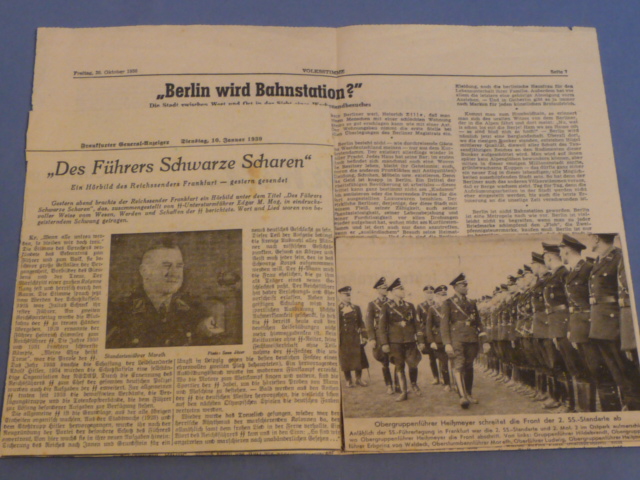 Original Nazi Era German SS Related Newspaper Clippings PLUS