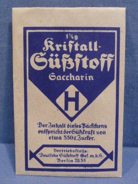 Original WWII Era German Blue Packet of Saccharin